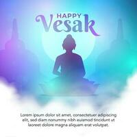 Flat vesak day illustration vector