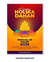 Happy holika dahan poster design illustration vector