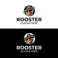 Rooster head logo design template wearing a traditional mexican hat. Graphic symbol for corporate business identity vector