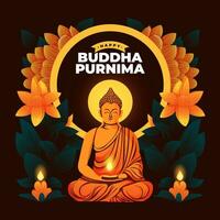 Happy Buddha Purnima social media post design template vector