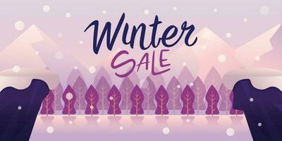 Vector Illustration of Winter Sale with nature theme
