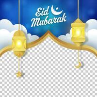 Sosial media post design template for Eid Mubarak vector