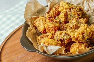 Fried chicken food on a plate photo