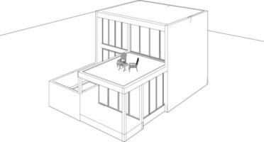 3d ilustración de residencial proyecto vector