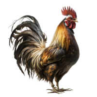 gallo aislado en transparente fondo, creado con generativo ai png