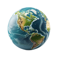 Planet Earth isolated on transparent background, created with generative AI png