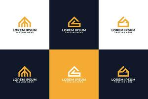 Abstract gold pentagon logo vector