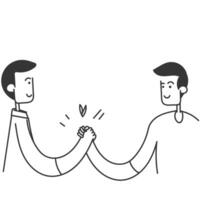 hand drawn doodle Soul brother handshake icon illustration cartoon vector