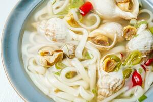golbaengi tang, Korean style sea snail soup food cuisine photo