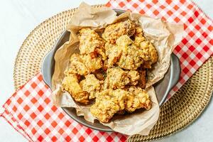 Fried chicken food on a plate photo