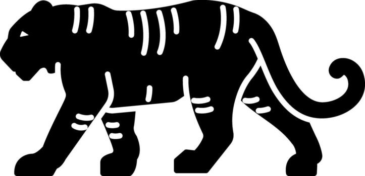 solid icon for tiger vector
