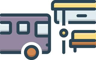 color icono para autobús detener vector