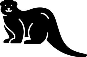 solid icon for otter vector