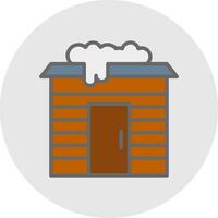 Snowy cabin Vector Icon Design