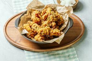 Fried chicken food on a plate photo