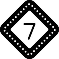 solid icon for seven vector