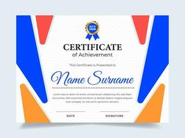 Minimalistcertificate template with badge. Suitable for achievement, rewards diploma and employee vector