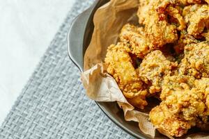 Fried chicken food on a plate photo