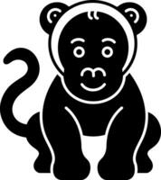 solid icon for monkey vector