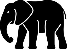 solid icon for elephant vector