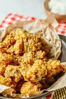 Fried chicken food on a plate photo