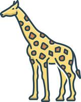 color icon for giraffe vector