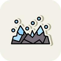 Snow-covered mountain Vector Icon Design