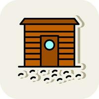 Ice fishing hut Vector Icon Design