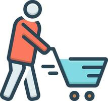 color icon for cart vector