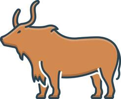 color icon for yak vector