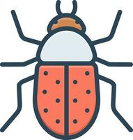 color icon for beetle vector