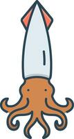 color icon for squid vector