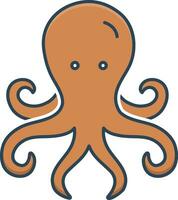 color icon for octopus vector