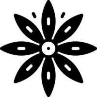 solid icon for star anise vector