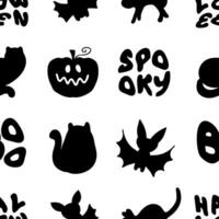 Funny scary halloween seamless pattern. Perfect print for tee, paper, textile and fabric. vector