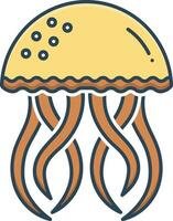 color icon for jellyfish vector