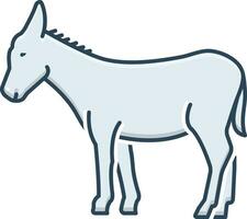 color icon for donkey vector