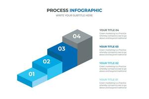 fluir gráfico 4 4 paso infografía diseño vector