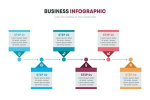 Rectangular infographic template or element with 5 step, process, option, colorful rectangle, square, arrow, note, label, tag, minimal, modern style for sale slide, schedule, planner, web, flyer vector