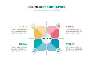 Business infographic template 4 step vector