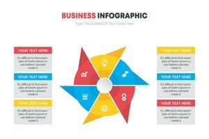 Gradient 6 step process  infographic template vector