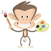 Whimsical Monkey Adventures Captivating Cartoon Characters with Watercolor Magic vector