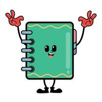 Schoolbook Buddies Playful Cartoon School Notebook Characters vector