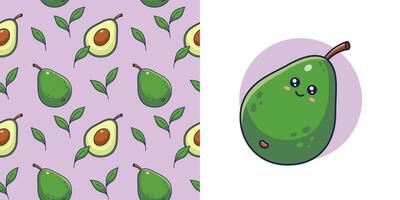 mano dibujado aguacate en garabatear estilo para diseño bebé ropa. tarjeta postal con aguacate y sin costura modelo. dibujos animados bohemio guardería impresión. niños diseño textura para pijama. vector ilustración.