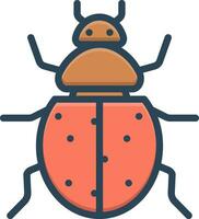 color icon for ladybug vector