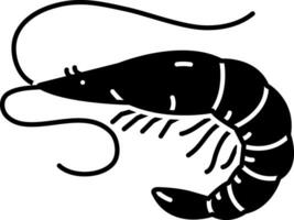 solid icon for shrimp vector