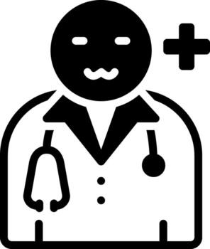 solid icon for physician vector