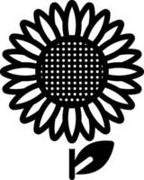 solid icon for sunflower vector