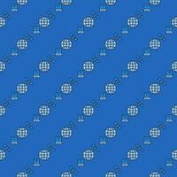 Satellite with Laptop and Globe vector Satellite Broadband blue seamless pattern