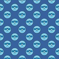 Satellite in Circle vector concept blue seamless pattern